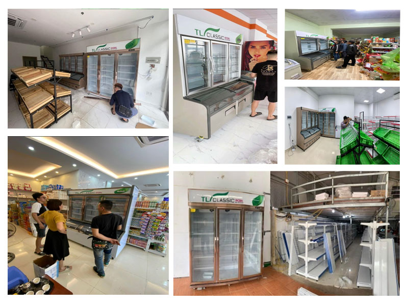 Đội ngũ kĩ thuật viên hỗ trợ khách hàng lắp đặt tủ mát